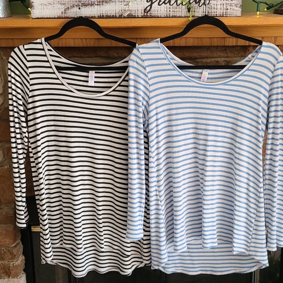 Donated Lularoe Lynnae Black and Dusty Blue - Picture 1 of 7